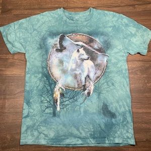 The Mountain Howling Wolf T-Shirt Sz M